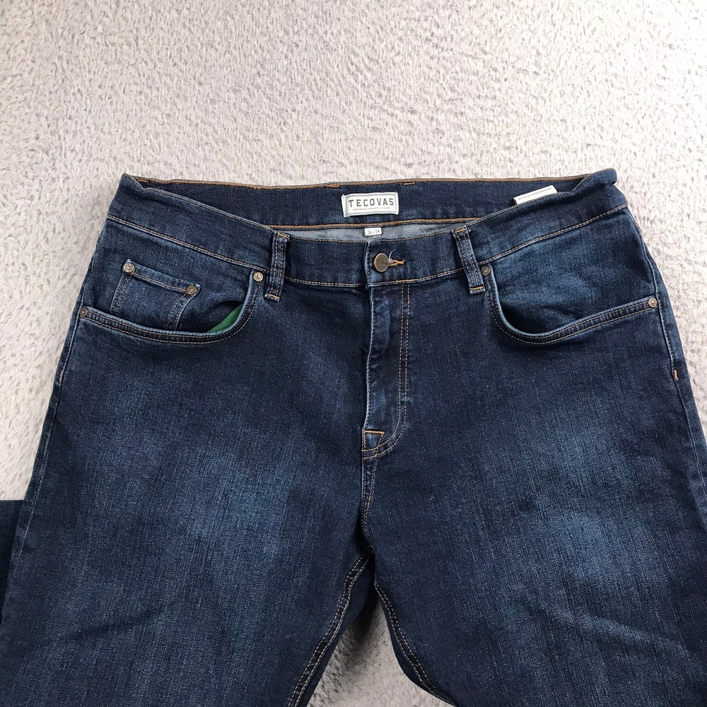 Tecovas Standard Jean Mens 36 (37x34) Dark Blue Straight Leg Stretch Denim - Picture 4 of 16
